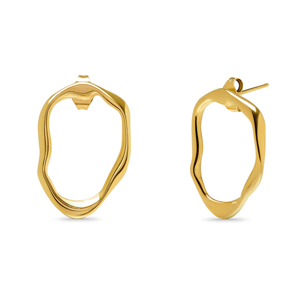 Molten Oval Stud Earrings