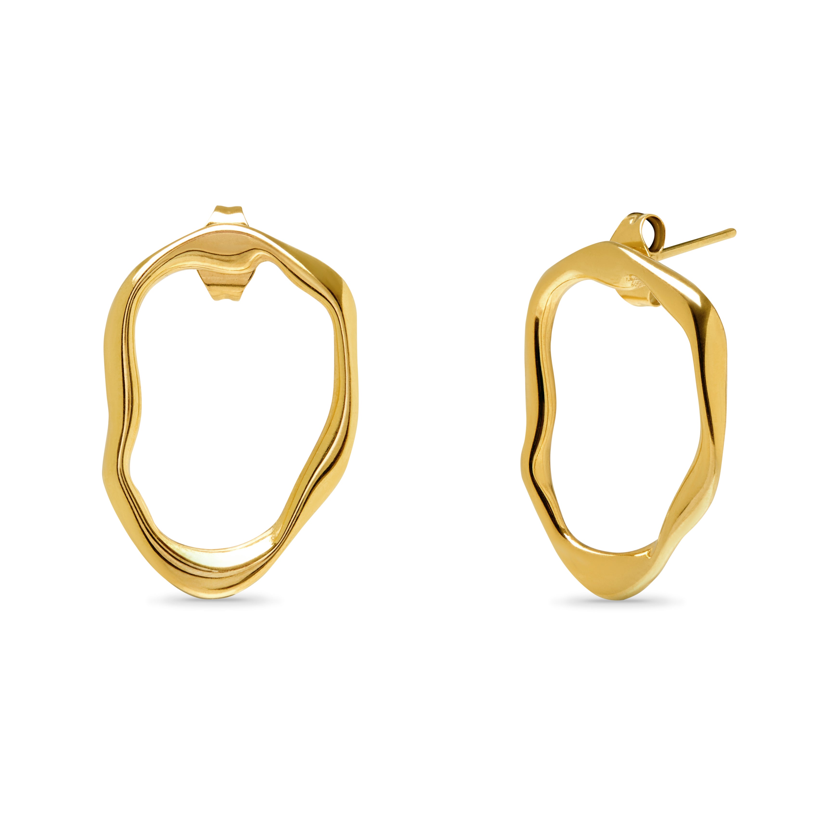 Molten Oval Stud Earrings