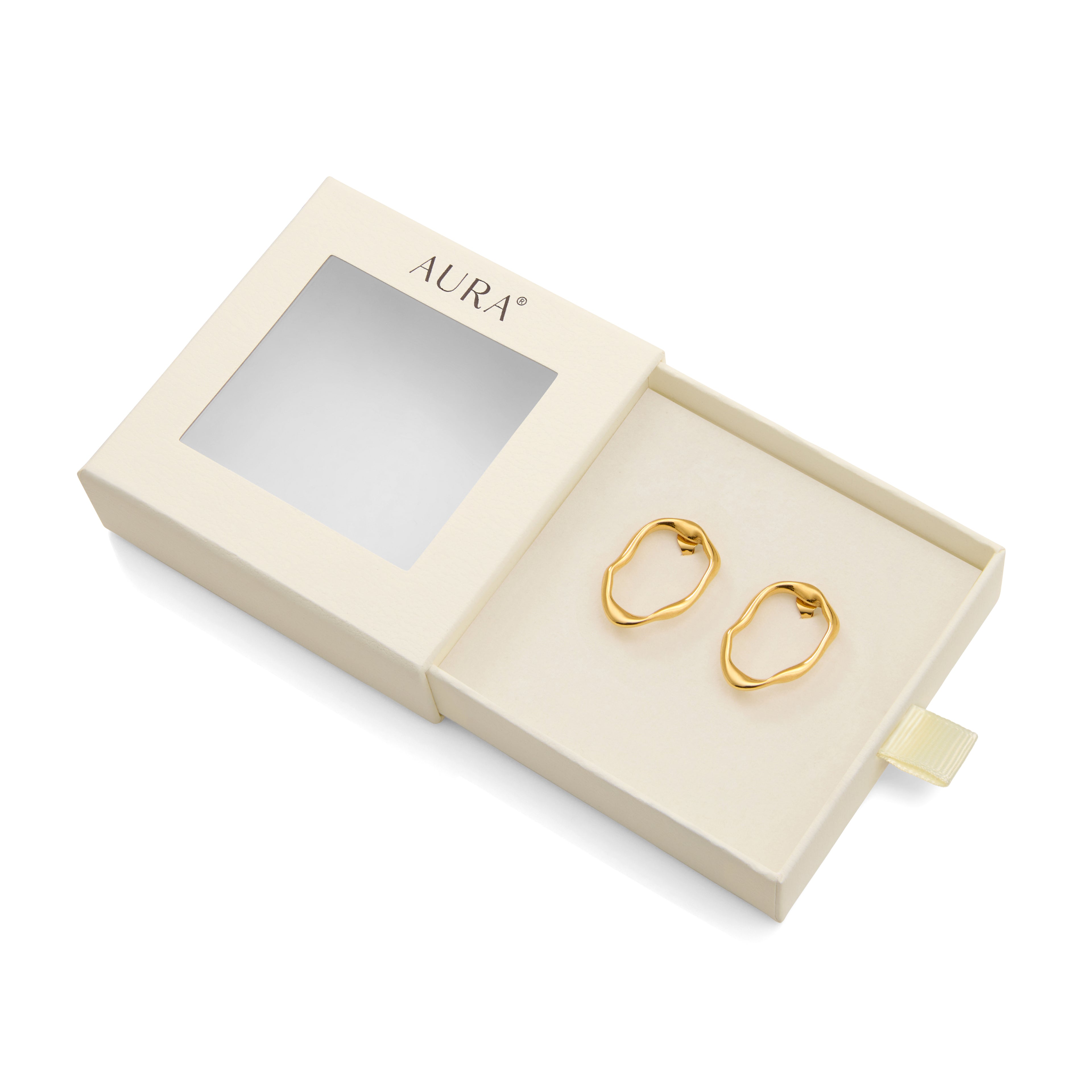 Molten Oval Stud Earrings