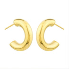 Aura Chunky Open Hoop Earrings on white background