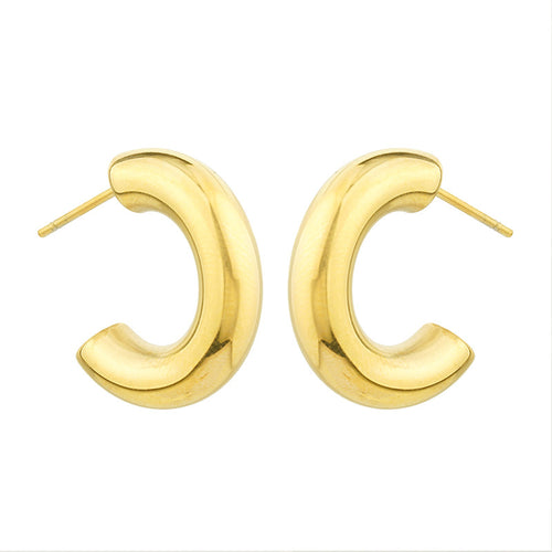Aura Chunky Open Hoop Earrings on white background