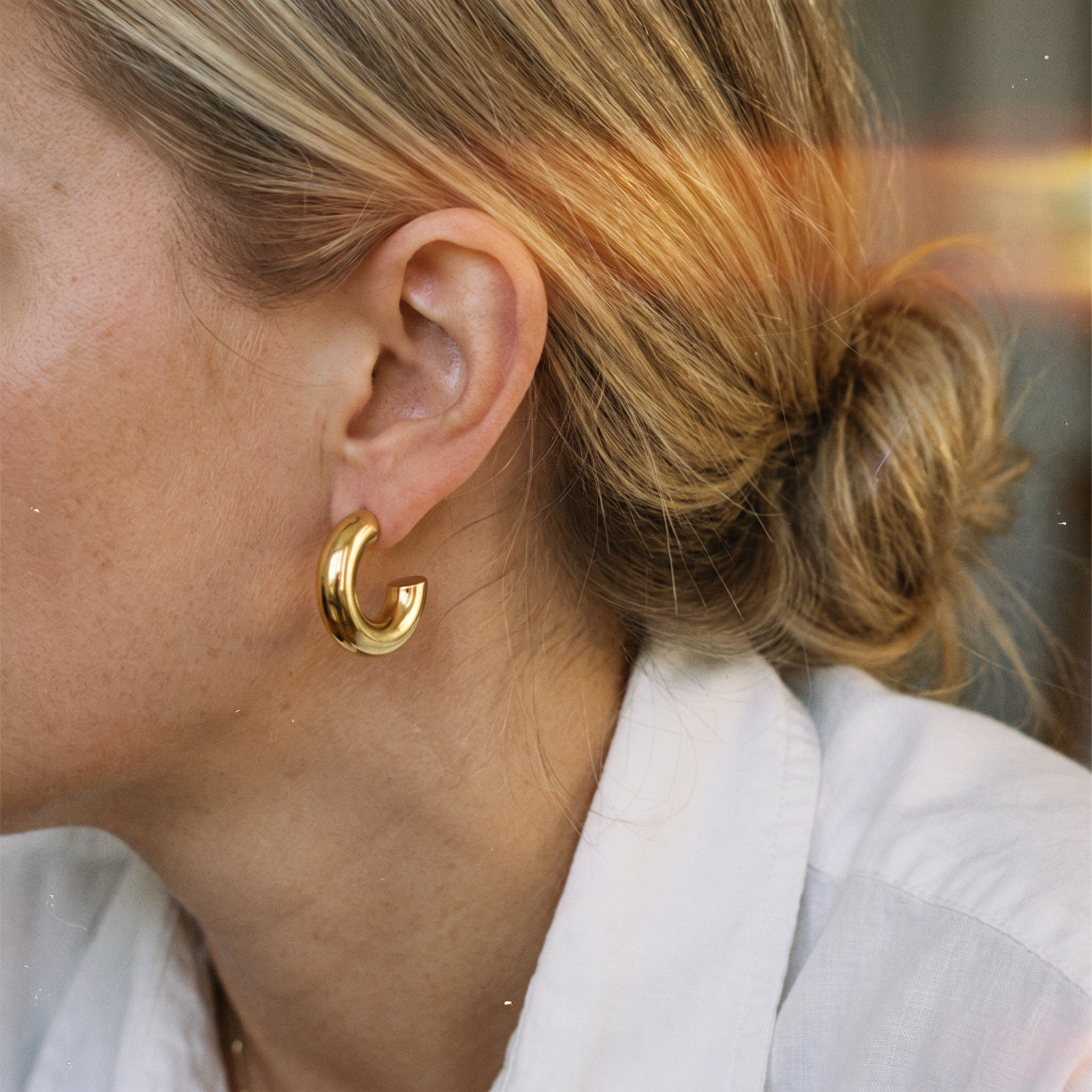 Chunky Open Hoop Earrings