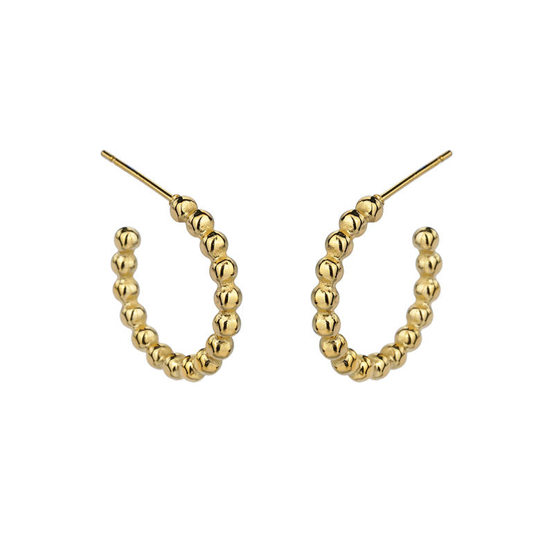 Aura Beaded Hoop Earrings on white background
