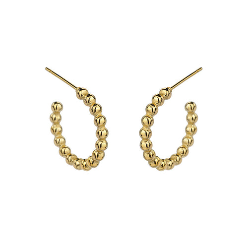 Aura Beaded Hoop Earrings on white background