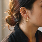 Sculpted Open Hoop Earrings