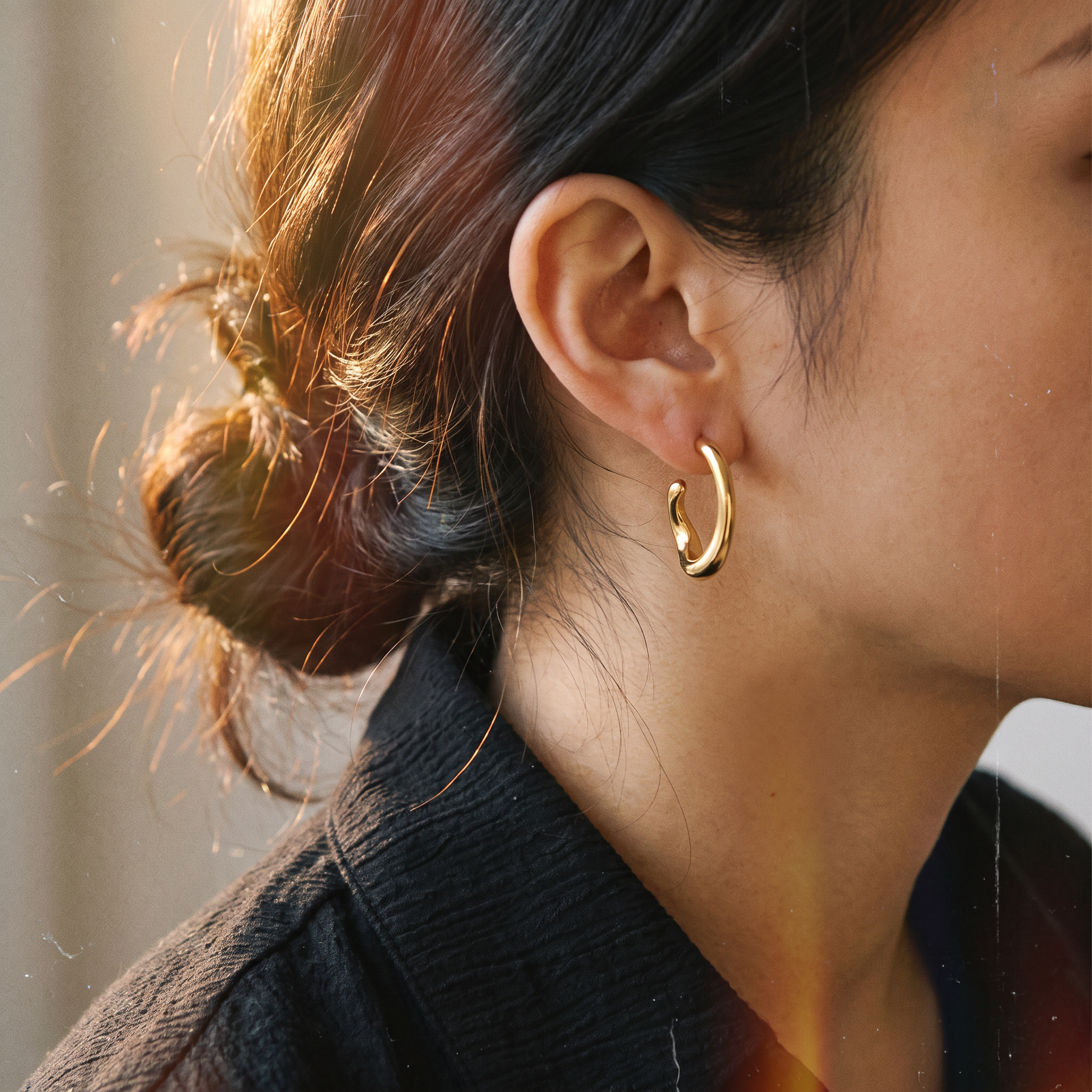 Sculpted Open Hoop Earrings
