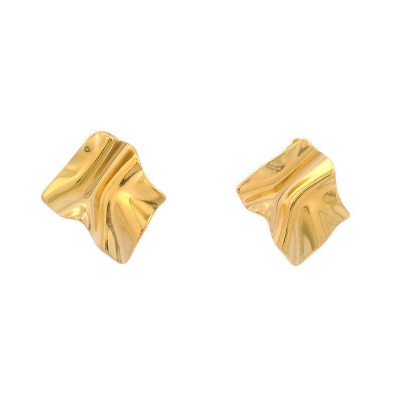 Aura Folded Square Stud Earrings on white background