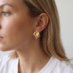 Folded Square Stud Earrings