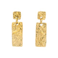 Aura Hammered Rectangle Drop Earrings on white background