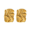 Aura Crinkle Square Stud Earrings on white background