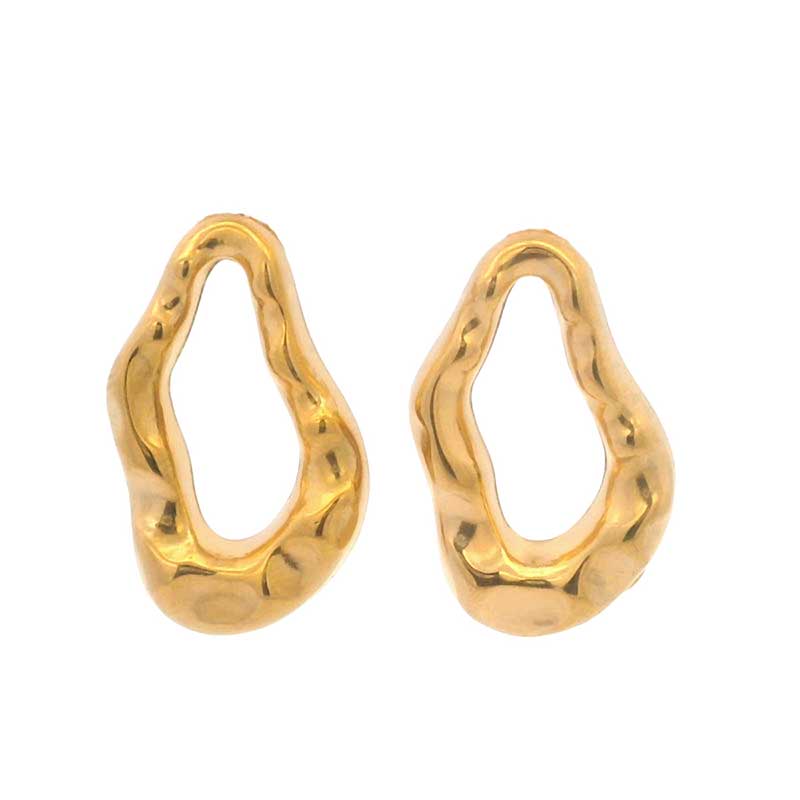 Aura Wave Open Hoop Earrings on white background