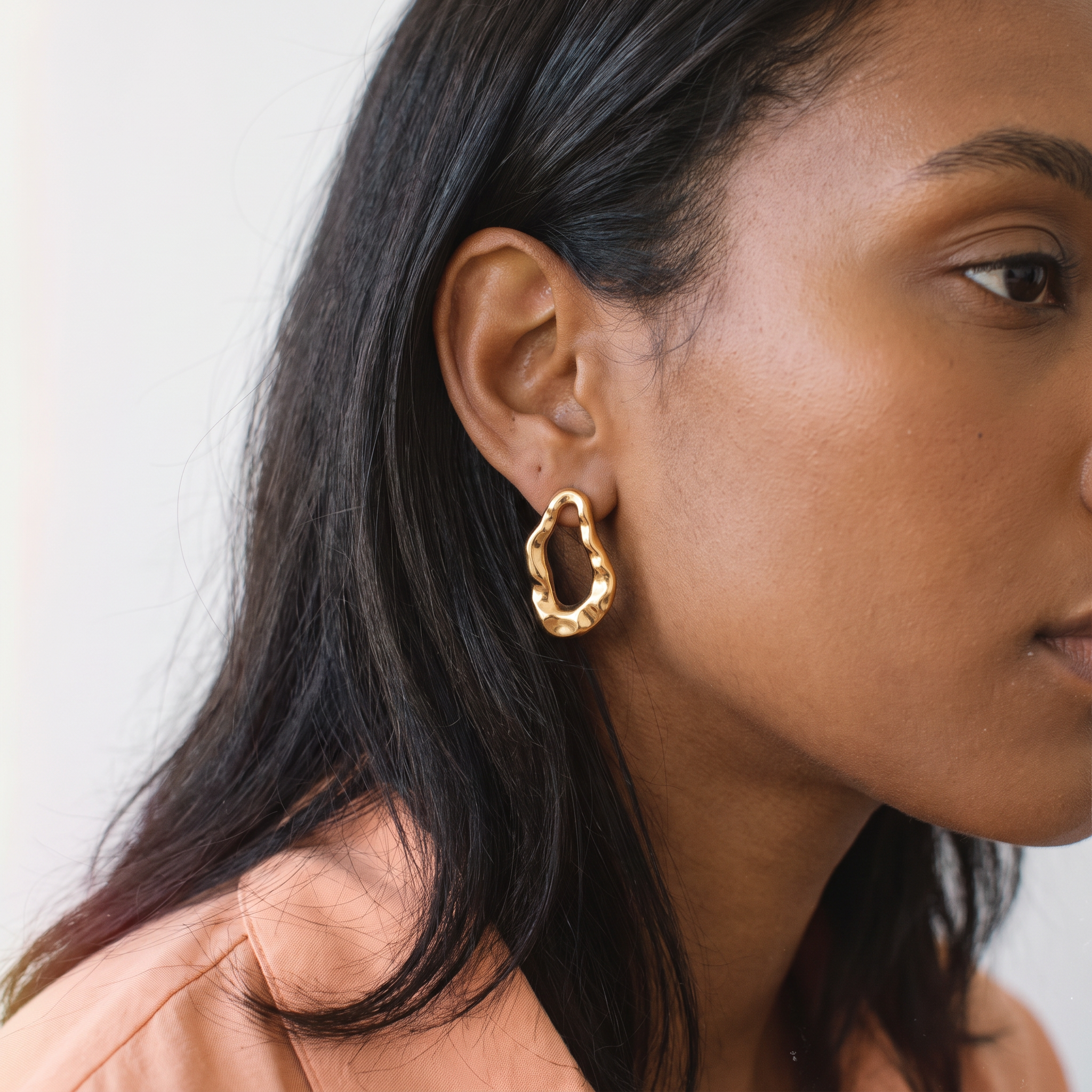 Wave Open Hoop Earrings