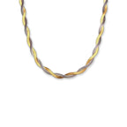 Aura Two-Tone Twisted Herringbone Necklace on white background