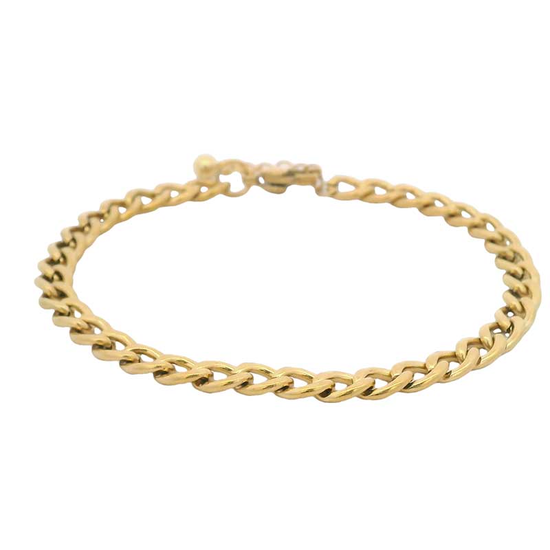 Aura Gold Curb Chain Bracelet on white background