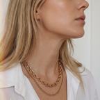 Layered Cable & Curb Chain Necklace