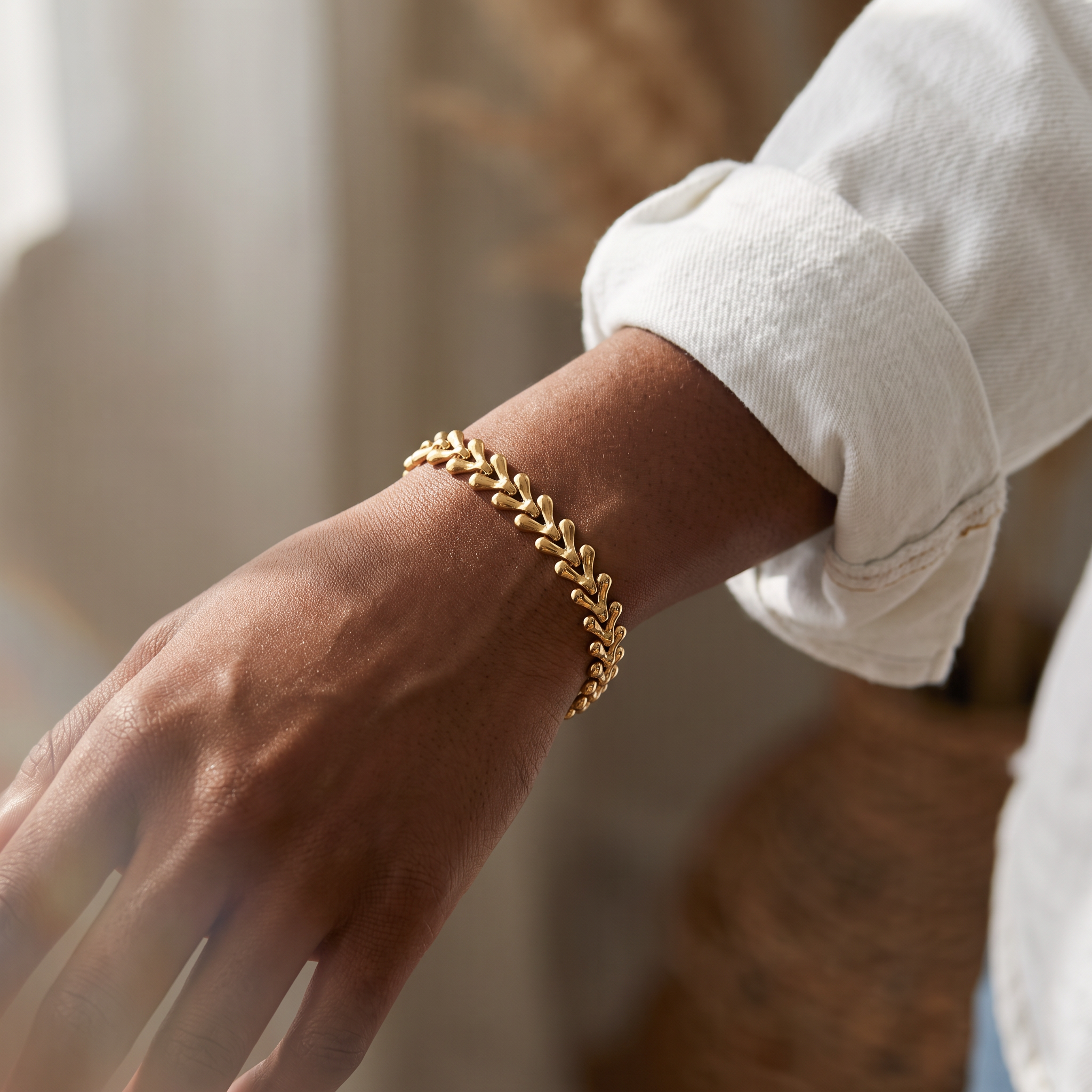 Chevron Link Chain Bracelet