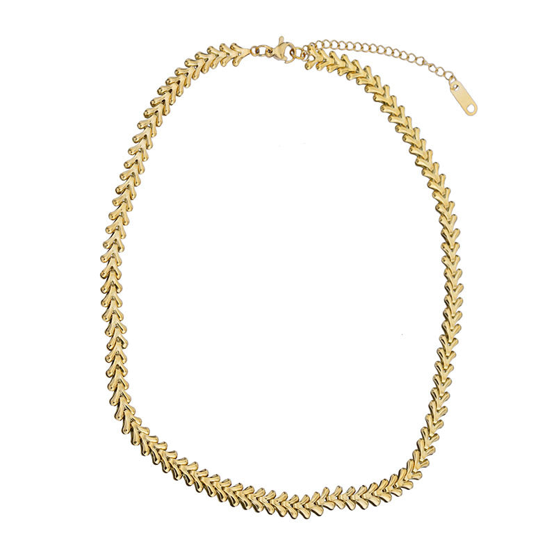 Aura Chevron Link Chain Necklace on white background