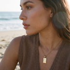 Heart & Moon Tag Pendant Necklace
