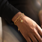 Layered Sunburst Charm Bracelet