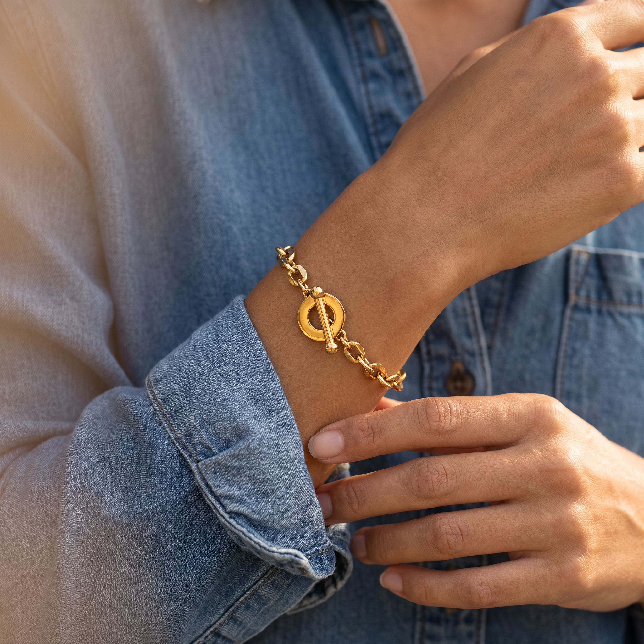 T-Bar Chunky Chain Bracelet